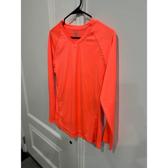 Hind Orange Long Sleeve Activewear Top Size Large Lightweight Gym Athleisure - Picture 3 of 10